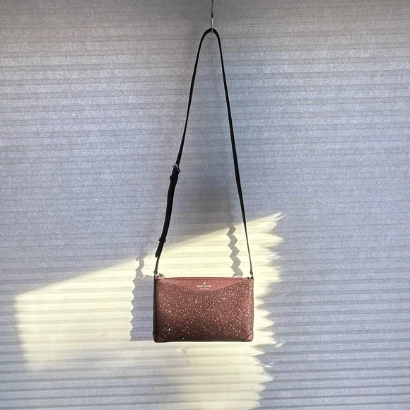 Kate Spade Crossbody Sparkly Dark Purple NWOT Glitter purse glittery bag - Picture 14 of 16